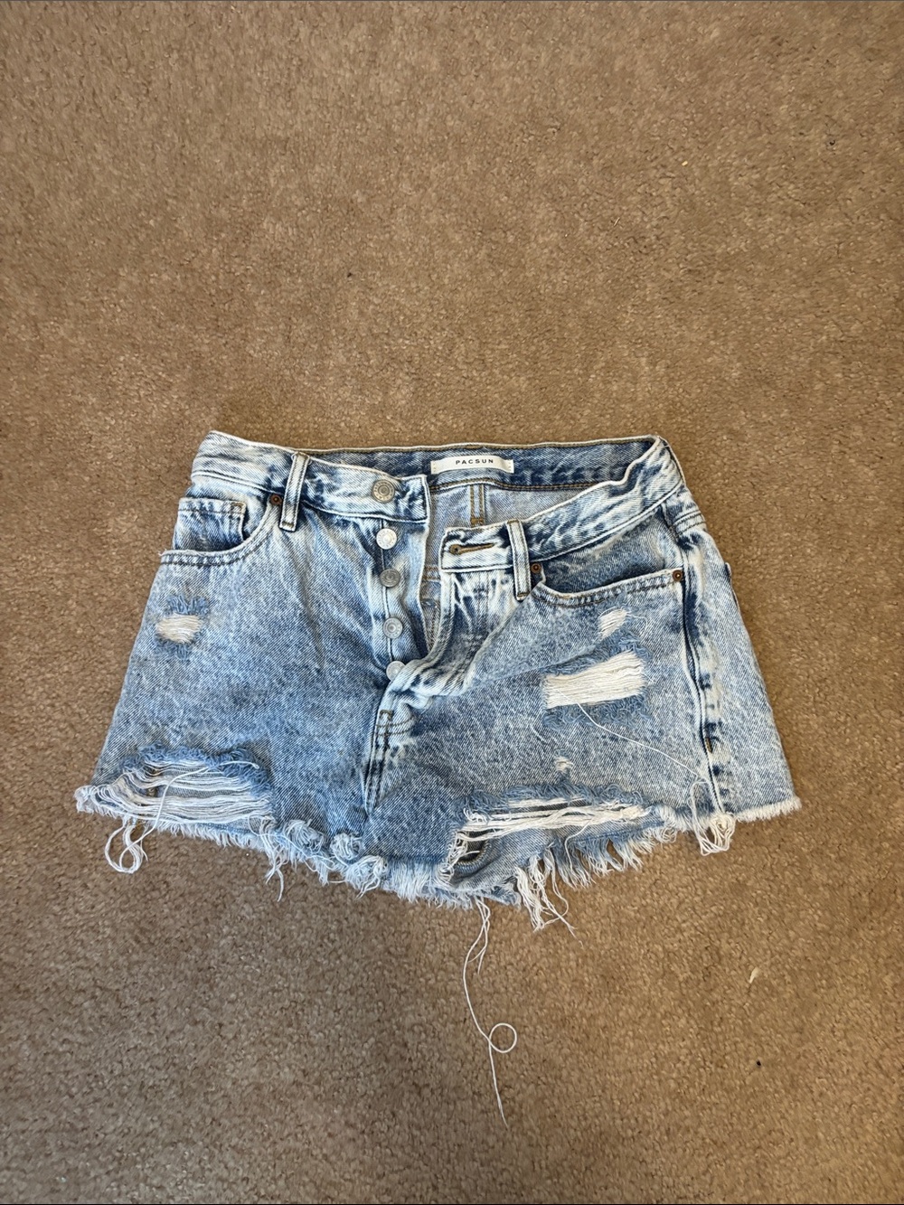 PacSun Light Blue Distressed Denim Shorts